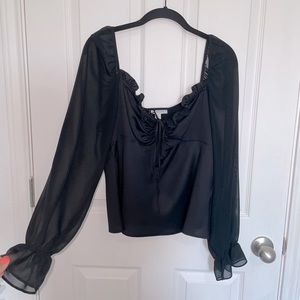 TOPSHOP - CHIFFON SLEEVE PALERMO BLOUSE